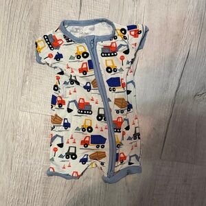 Little Sleepies Construction Print Bodysuit - Blue and Red